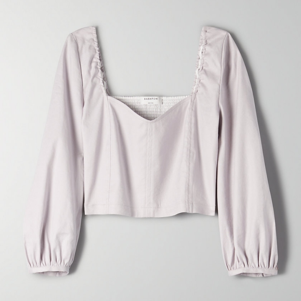 Aritzia Babaton Hadwyn Linen Blend Blouse